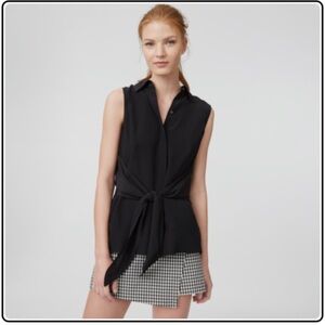 CLUB MONACO EUC Terek Silk Blouse in Black Size S